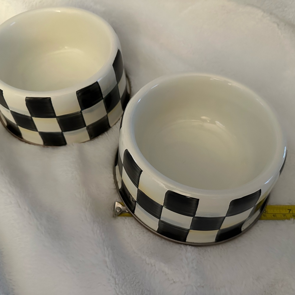 Mackenzie Childs large pet bowls (listing includes two of them)